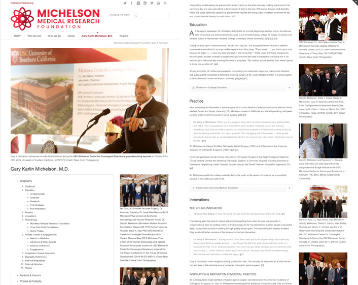 At the Michelson Medical Research Foundation, we believe that by leveraging the collaboration of engineers, scientists, and physicians to solve real world problems, experts can develop new ideas and innovations in a fraction of the time, rapidly moving medical advancements from the laboratory into our society.